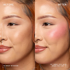 NYX Fat Cheeks Liquid Blush Pinky Coral Swirl builds soft to bold color.