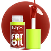 NYX Fat Oil Lip Drip closeup showing glossy shine with long-lasting hydration