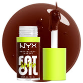 NYX Fat Oil Lip Drip rich chocolate bottle swirl delivers long hydration.