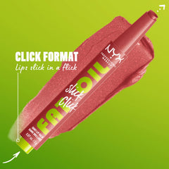 Bare lips with NYX Fat Oil Slick Click providing color and high shine.