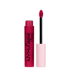 NYX Lip Lingerie XXL Matte Stamina, primer plano de labios, color intenso y acabado mate.