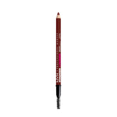 NYX Powder Louder Brow Pencil packaging shot highlights shade and vegan formula.