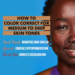 NYX Pro Fix Corrector en barra durazno-oscuro corrige manchas oscuras en tonos medianos a oscuros.