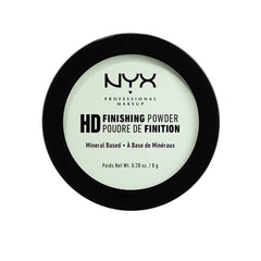 Polvo fijador HD prensado NYX, tono menta verde, controla el brillo y alisa el rostro