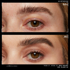 Aplicación precisa de cejas con el gel tintado de NYX Thick It Stick It.