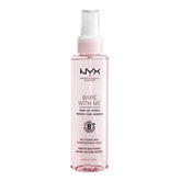 NYX PROFESSIONAL MAKEUP Bare With Me bottle closeup showing hydrating primer and setting spray.