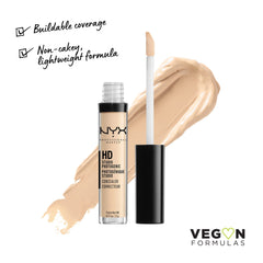 Concealer NYX HD Studio Photogenic Wand corrección verde para neutralizar rojeces.