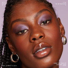 NYX Jumbo Eye Pencil Eggplant applied as lid color for smooth, long-lasting definition.