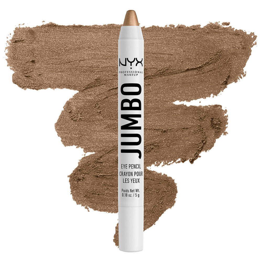 NYX Jumbo Eye Pencil Iced Mocha close-up showing creamy blendable texture for liner and shadow