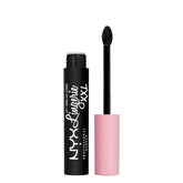 NYX Lip Lingerie XXL Matte Naughty Noir bottle showing long-lasting wear