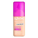 NYX Make 'Em Wonder envase-textura muestra acabado natural y ligero para uso diario