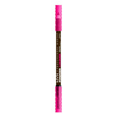 NYX Powder Louder Brow Pencil packaging highlights vegan formula and 12-hour wear.