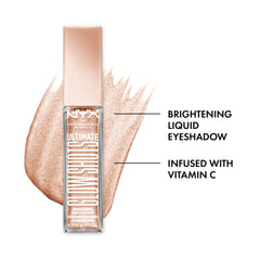 NYX Glow Shots liquid eyeshadow on applicator shows precise application