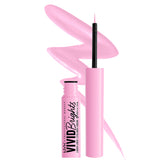 Delineador líquido Vivid Brights Sneaky Pink de NYX, trazo preciso para delineado limpio.