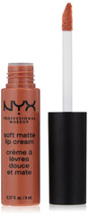 NYX Soft Matte Lip Cream on lips with creamy matte coverage and comfort.