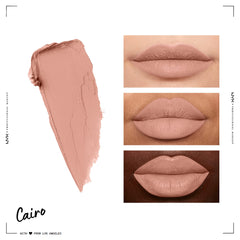 Close-up swatch of NYX Cairo lip cream showing rich color payoff.