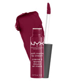 NYX Soft Matte Lip Cream Copenhagen bottle shows rich color with lightweight wear.