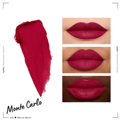 NYX Soft Matte Lip Cream Monte Carlo wear test shows lasting color.