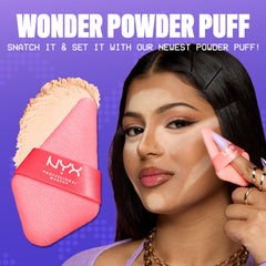 NYX Wonder Setting Puff flat side application for even coverage