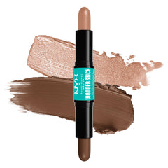NYX Wonder Stick contorno dual, textura cremosa para definición precisa.