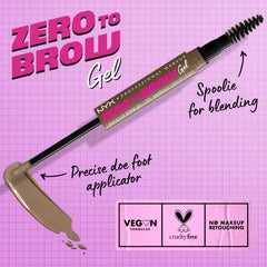 NYX PROFESSIONAL MAKEUP Zero to Brow, cepillo para mezclar cejas y suavizar bordes.