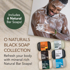 Jabón carbón activado de O NATURALS para detox y poros limpios.