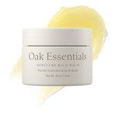 Oak Essentials Moisture Rich Balm jar with creamy texture for hydration.
