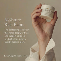 Balm melting into oil in hand for quick hydration.