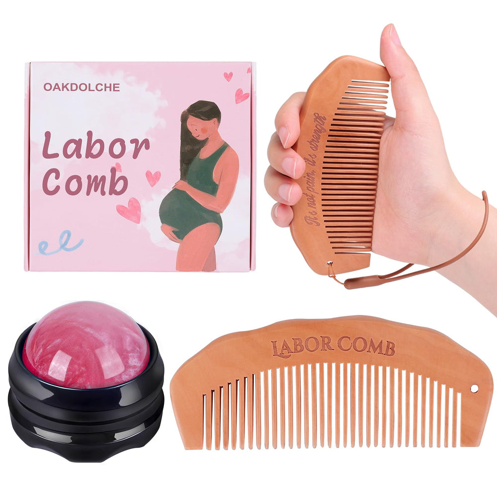 OAKDOLCHE Birth Comb with ergonomic wave design for easy grip during labor.