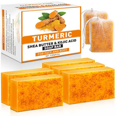 OAKDOLCHE turmeric kojic acid soap bars 5-pack front view for daily gentle cleansing.