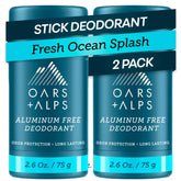 Oars + Alps aluminum-free deodorant bottle Ocean Splash delivers all-day freshness.