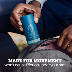 Oars + Alps clear deodorant goes on without residue on light shirts.
