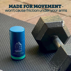 Oars + Alps fast-drying deodorant on skin