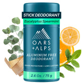 Oars + Alps desodorante sin aluminio, aplicación clara para evitar manchas en prendas.
