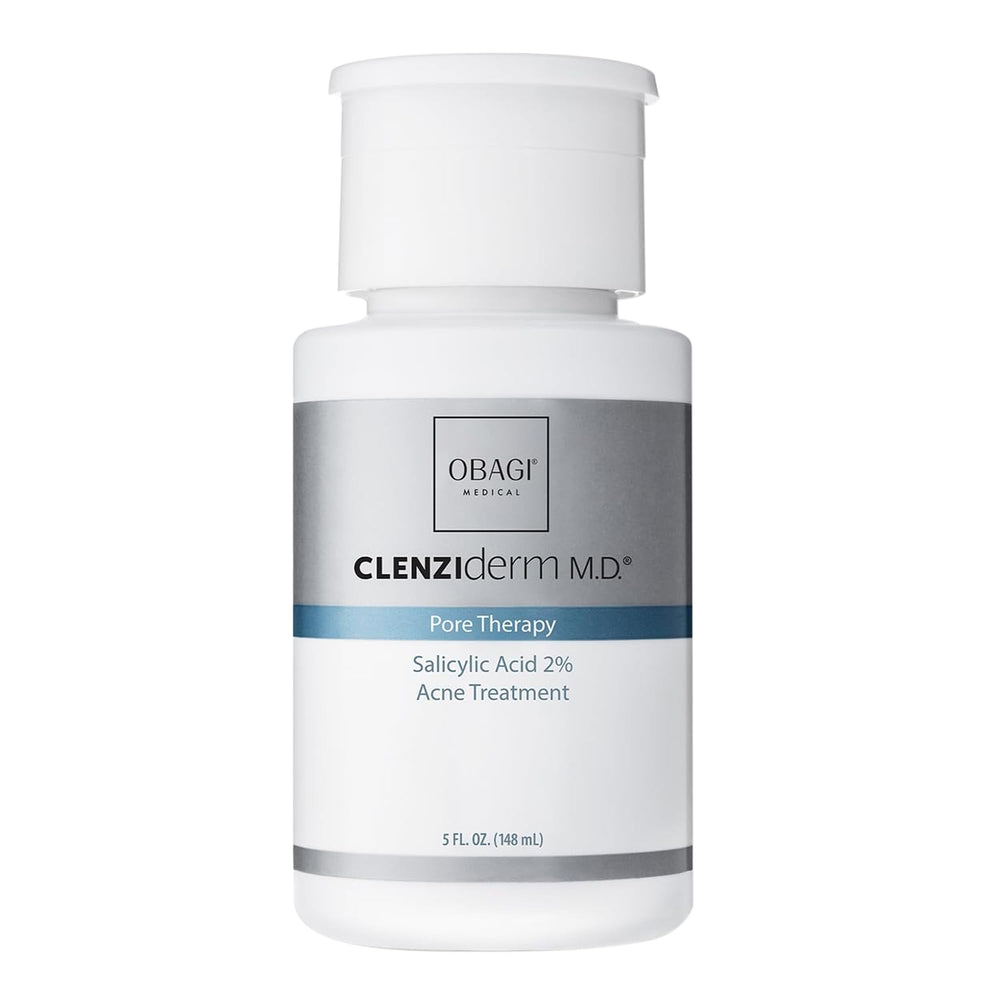 Obagi CLENZIderm M.D. Pore Therapy bottle for pore cleansing and oil balance.
