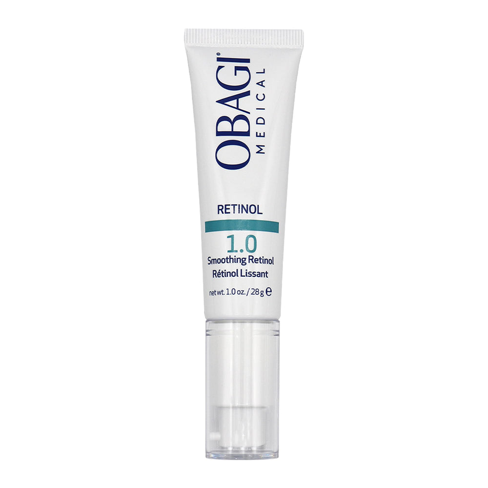 Obagi Medical Retinol 1.0 Cream bottle signaling advanced retinol care at home.