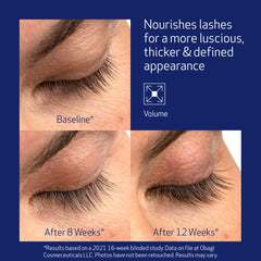 Obagi Nu-Cil eyebrow serum tube closeup for fuller brow definition.