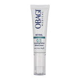 Obagi Medical Retinol 0.5 cream bottle demonstrates gentle delivery to minimize irritation and smooth texture.