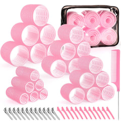 Obeoby pink 60mm jumbo self-grip roller for voluminous waves