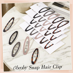Obeoby oval barrette 2.68-inch for securing bangs or sections