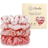 Obeoby bandas de seda morera cereza rosa para cabello suave y sin daño.