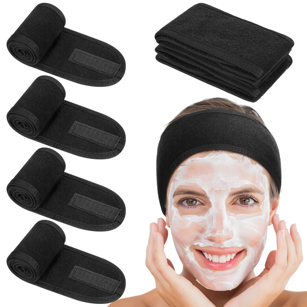 obeoby spa headbands four-pack colors keep hair away from face during skincare
