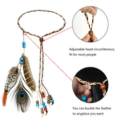 obmwang diadema con plumas coloridas para eventos y sesiones de foto