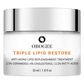 OBOGEE triple lipid peptide cream bottle showing rich hydration for daily use