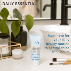 Close-up of OC8 gel texture delivering a velvety, matte skin appearance.