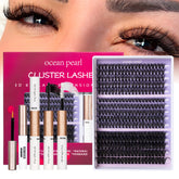 Ocean Pearl DIY Lash Kit with 300 clusters in 10–20mm for customizable looks.