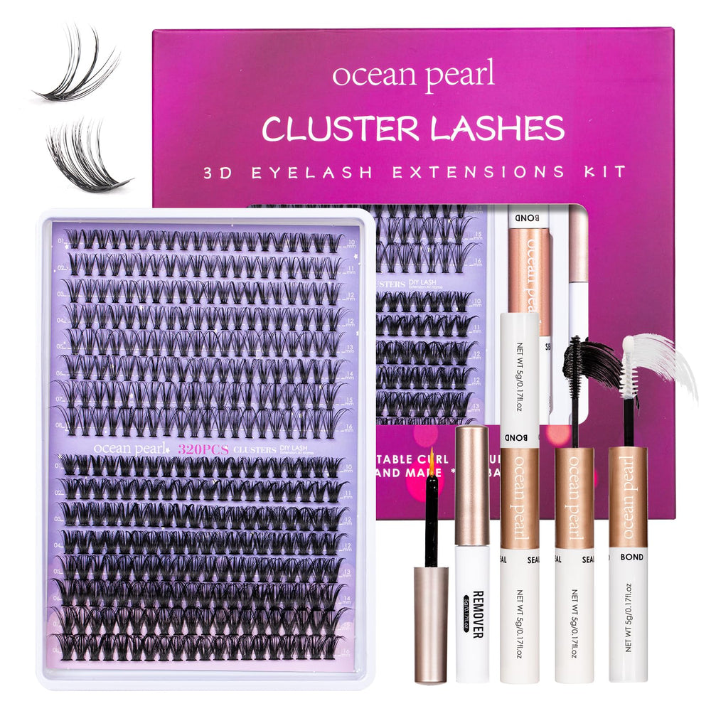 Ocean Pearl lash clusters 10-16mm natural daily look.