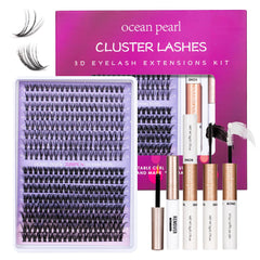 Ocean Pearl lash clusters 10-16mm natural daily look.