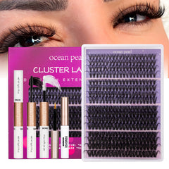 Ocean Pearl lash clusters 320pcs front view for salon-like results at home