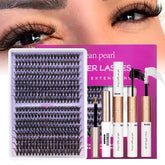 Ocean Pearl lash clusters 40D/50D pack for natural-to-dramatic daily looks.